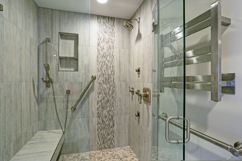 Minimalist Shower with Natural Stone